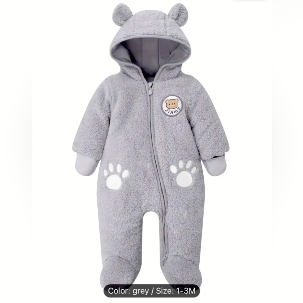Baby Winter Cute Ear Hooded Rompers